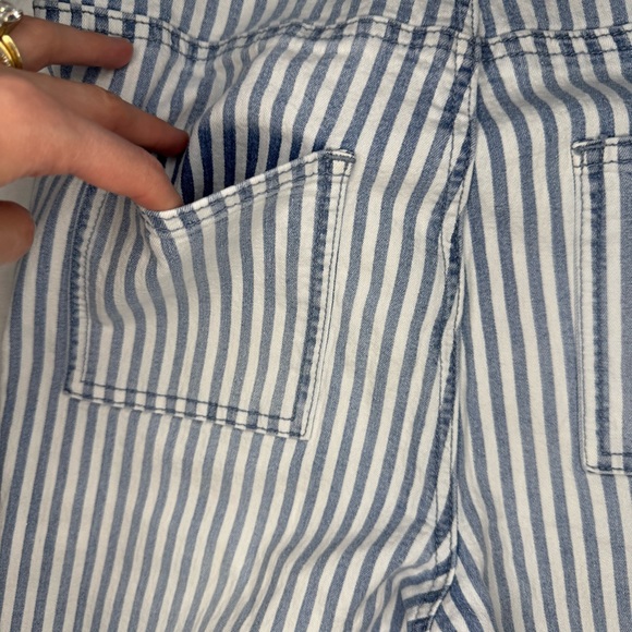 Blank Paige Blue & White Stripe Flare Jeans Size Small - Picture 11 of 13